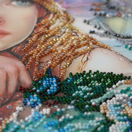 DIY Bead Embroidery Kit "Mermaid" 9.1"x11.8" / 23.0x30.0 cm