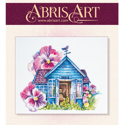 DIY Cross Stitch Kit "Violet house" 7.9"x9.8"