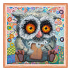 DIY Bead Embroidery Kit "Owl and cookies"  5.9"x5.9" / 15.0x15.0 cm