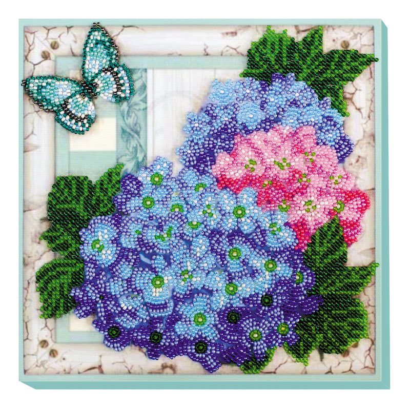 DIY Bead Embroidery Kit "Gentle hydrangeas"