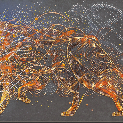 DIY Bead Embroidery Kit "Golden lion" 20.9"x11.8" / 53.0x30.0 cm
