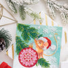 DIY Bead Embroidery Kit "Decorating christmas tree"  5.9"x5.9" / 15.0x15.0 cm