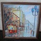 Canvas for bead embroidery "Rainy Evening" 7.9"x7.9" / 20.0x20.0 cm