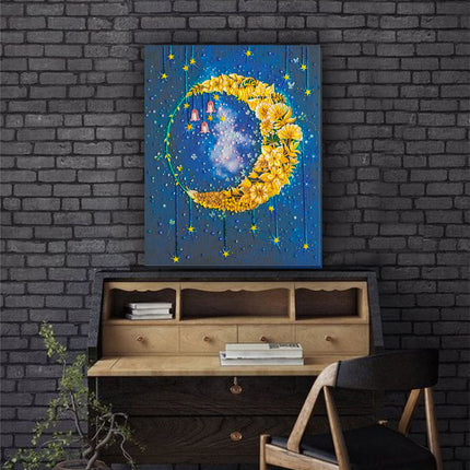 DIY Bead Embroidery Kit "The night shone" 12.6"x15.0" / 32.0x38.0 cm