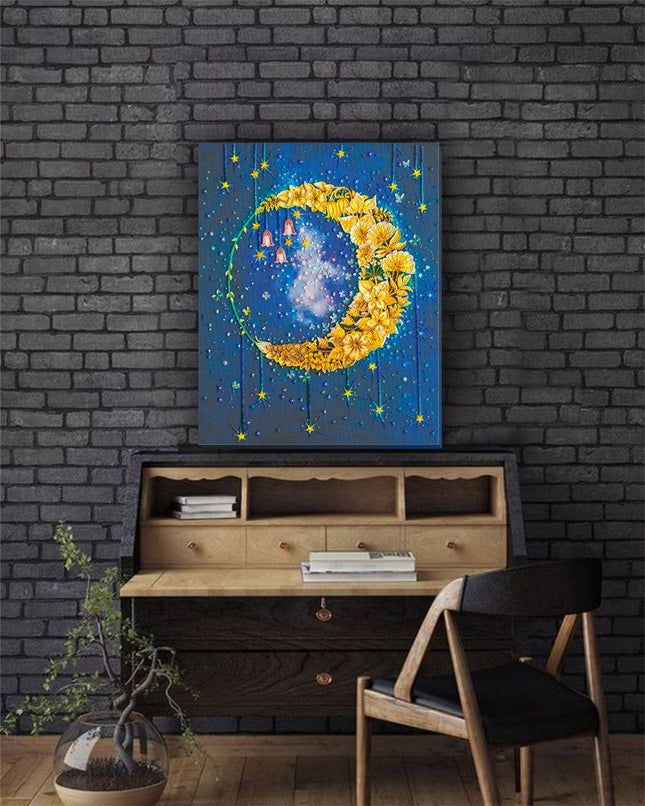 DIY Bead Embroidery Kit "The night shone" 12.6"x15.0" / 32.0x38.0 cm