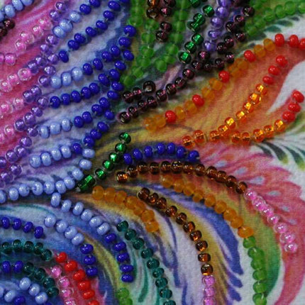 DIY Bead Embroidery Kit "Petricovs painting"  5.9"x5.9" / 15.0x15.0 cm