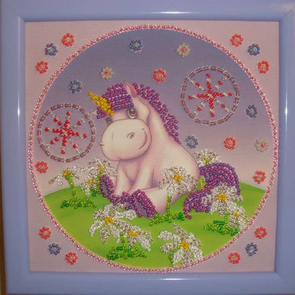 DIY Bead Embroidery Kit "Pony"  5.9"x5.9" / 15.0x15.0 cm