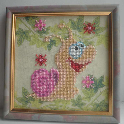DIY Bead Embroidery Kit "Snail"  5.9"x5.9" / 15.0x15.0 cm