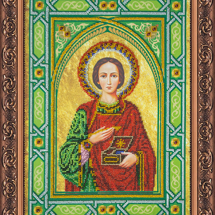 DIY Bead Embroidery Kit "St. Panteleimon" 11.0"x15.0" / 28.0x38.0 cm