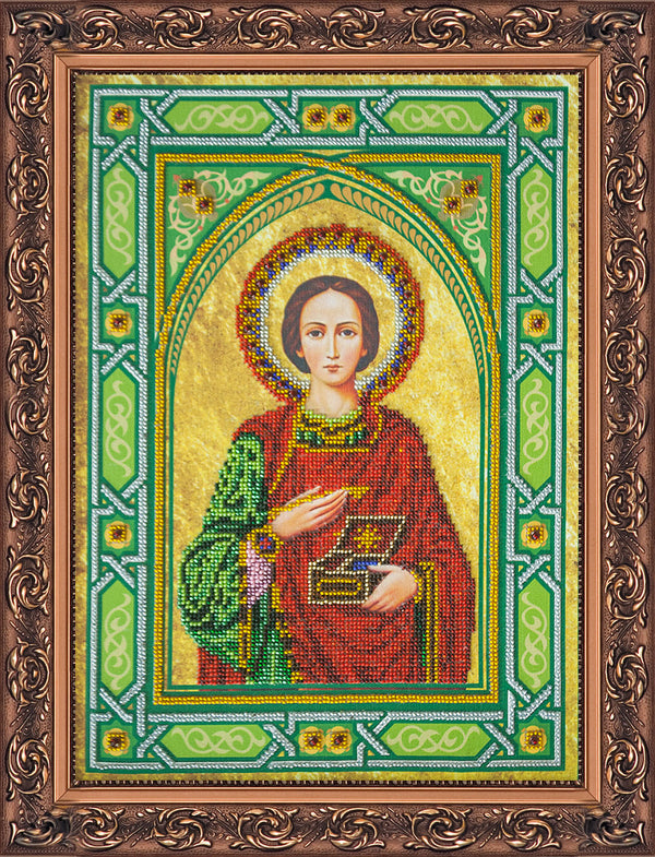 DIY Bead Embroidery Kit "St. Panteleimon" 11.0"x15.0" / 28.0x38.0 cm