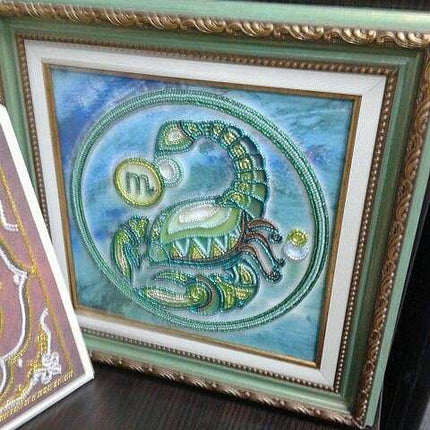DIY Bead Embroidery Kit "Cancer" 8.7"x8.7" / 22.0x22.0 cm