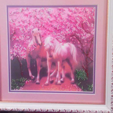 Canvas for bead embroidery "Horses In Love" 7.9"x7.9" / 20.0x20.0 cm