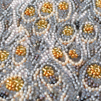 DIY Bead Embroidery Kit "Gold in silver" 11.8"x15.0" / 30.0x38.0 cm