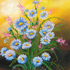 Canvas for bead embroidery "Wild camomiles" 11.8"x11.8" / 30.0x30.0 cm