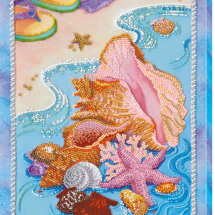 DIY Bead Embroidery Kit "Azure coast" 9.8"x13.8" / 25.0x35.0 cm