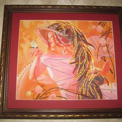 DIY Bead Embroidery Kit "Dragonfly" 13.8"x11.4" / 35.0x29.0 cm