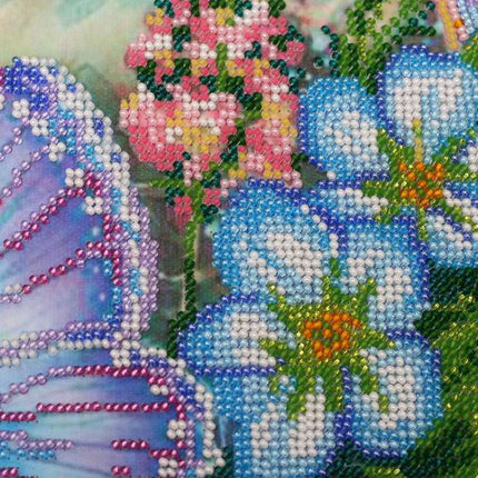 DIY Bead Embroidery Kit "Summer water colors-1" 11.8"x12.4" / 30.0x31.5 cm