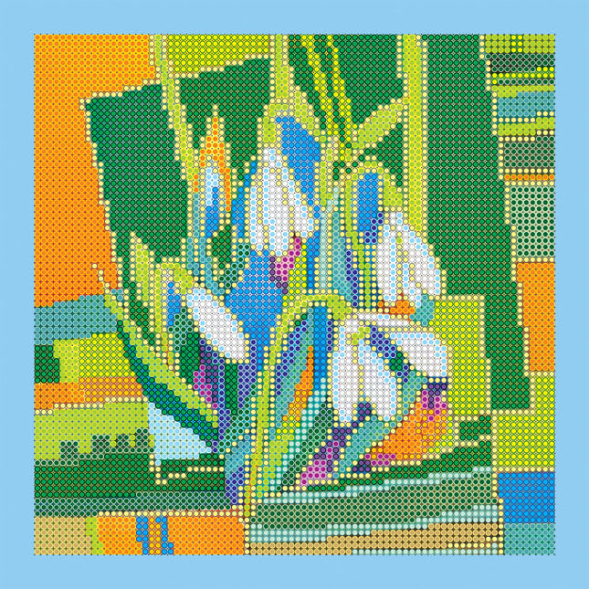 Canvas for bead embroidery "Snowdrops" 7.9"x7.9" / 20.0x20.0 cm