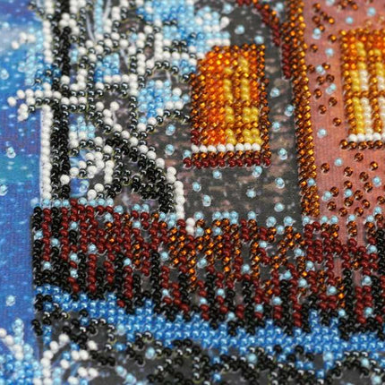 DIY Bead Embroidery Kit "Winter night" 11.8"x11.8" / 30.0x30.0 cm