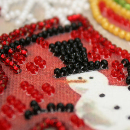 DIY Bead Embroidery Kit "Holiday trivia"  5.9"x5.9" / 15.0x15.0 cm
