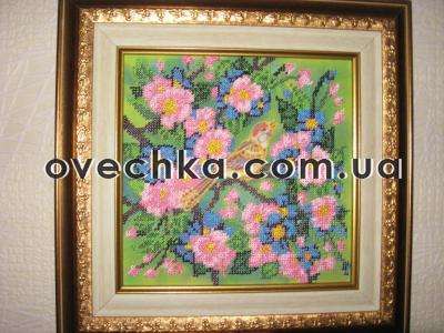 Canvas for bead embroidery "Nightingale" 7.9"x7.9" / 20.0x20.0 cm