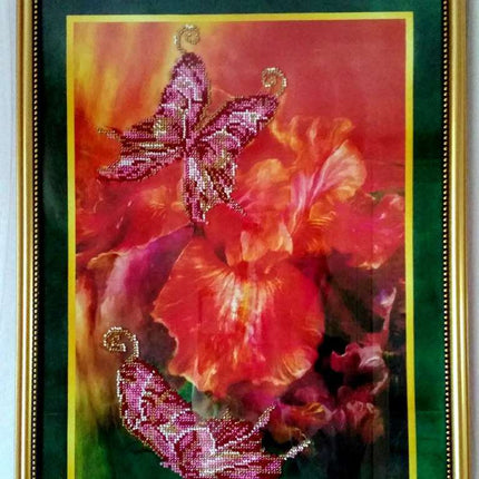 DIY Bead Embroidery Kit "Butterfly" 12.6"x16.9" / 32.0x43.0 cm