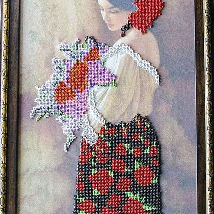 DIY Bead Embroidery Kit "Marcela" 10.6"x17.7" / 27.0x45.0 cm