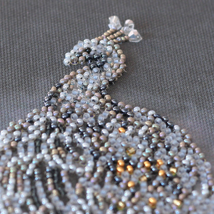 DIY Bead Embroidery Kit "Gold in silver" 11.8"x15.0" / 30.0x38.0 cm