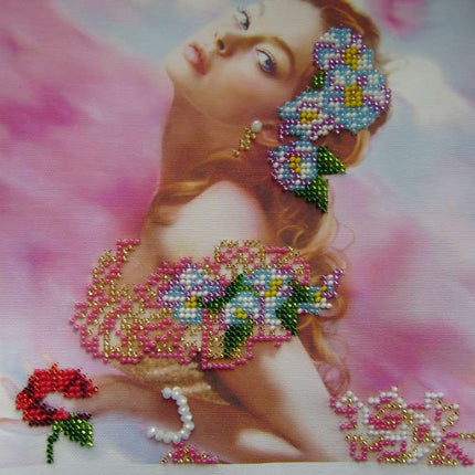Canvas for bead embroidery "Grace" 7.9"x7.9" / 20.0x20.0 cm