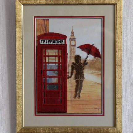 DIY Bead Embroidery Kit "The London lifestyle – 1" 8.7"x12.6" / 22.0x32.0 cm