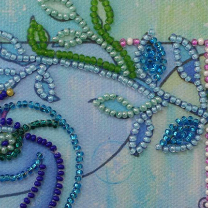 DIY Bead Embroidery Kit "Luck bird"  5.9"x5.9" / 15.0x15.0 cm