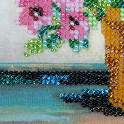 DIY Bead Embroidery Kit "s Azalea" 8.7"x8.7" / 22.0x22.0 cm