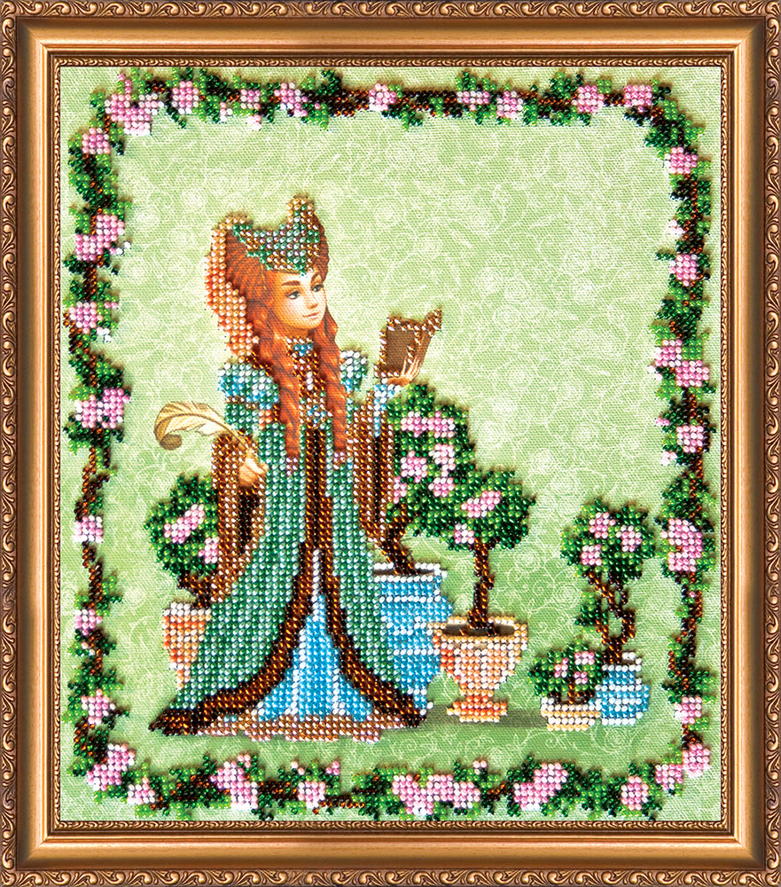 DIY Bead Embroidery Kit "Louisa" 8.7"x9.8" / 22.0x25.0 cm