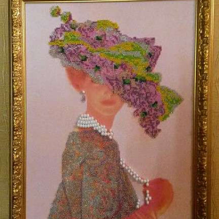 DIY Bead Embroidery Kit "Elizabeth" 11.0"x15.7" / 28.0x40.0 cm