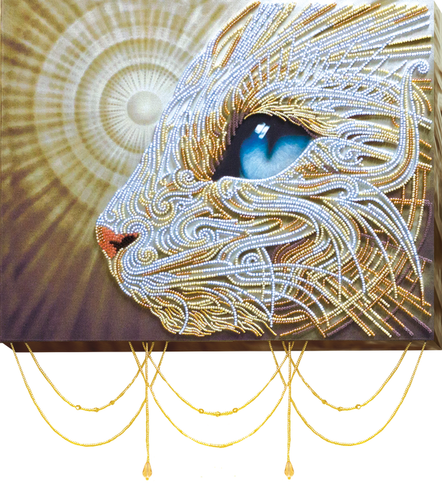 DIY Bead Embroidery Kit "Latte" 13.4"x10.6" / 34.0x27.0 cm