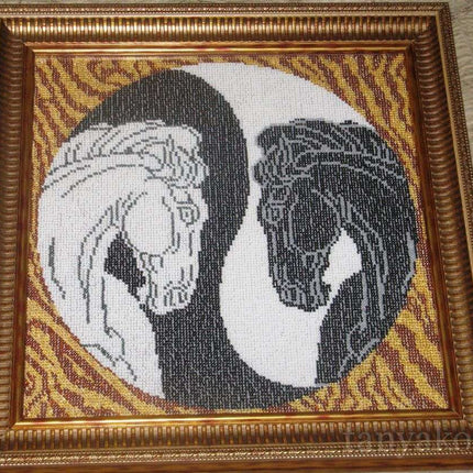 DIY Bead Embroidery Kit "Yin and Yang" 12.0"x12.0" / 30.5x30.5 cm