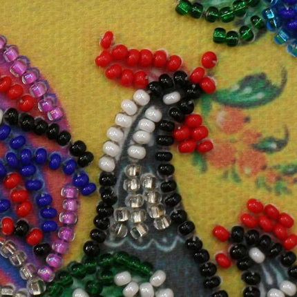DIY Bead Embroidery Kit "Gorodets painting"  5.9"x5.9" / 15.0x15.0 cm
