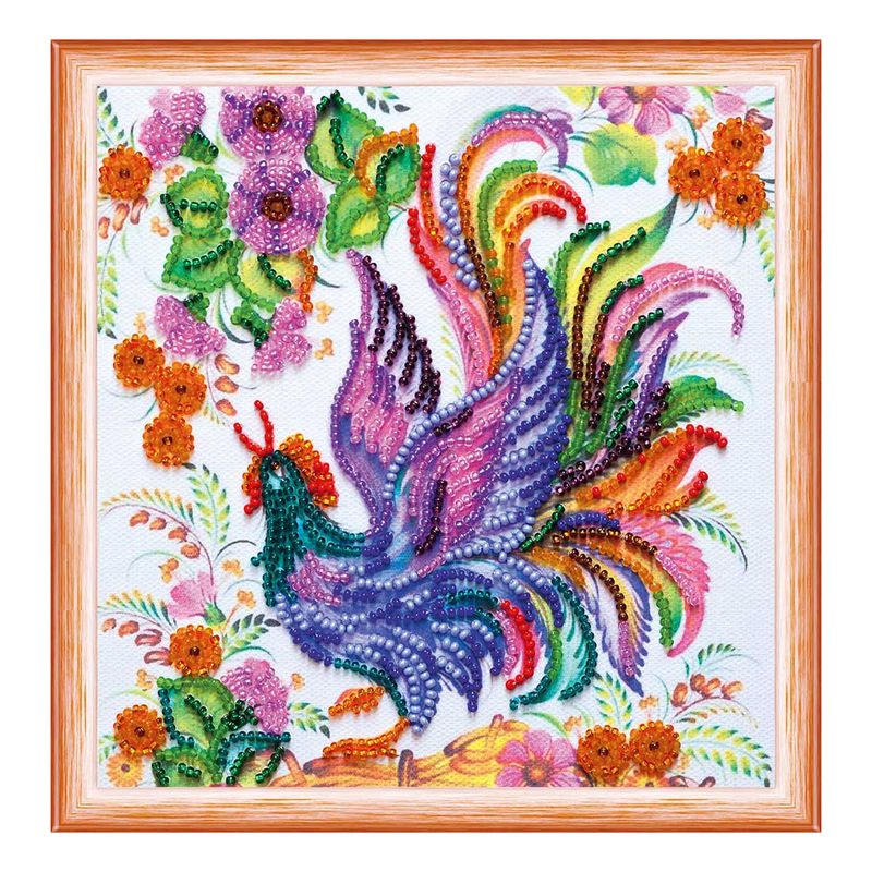 DIY Bead Embroidery Kit "Petricovs painting"  5.9"x5.9" / 15.0x15.0 cm