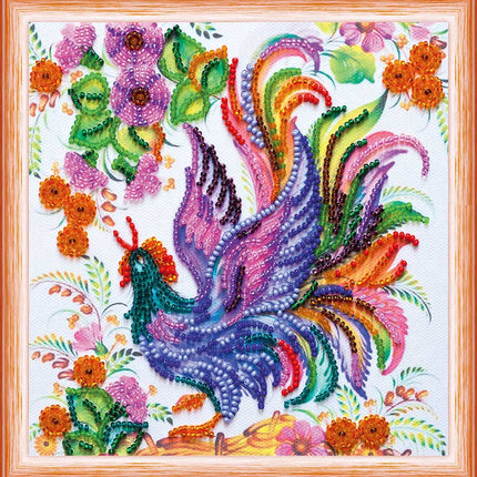 DIY Bead Embroidery Kit "Petricovs painting"  5.9"x5.9" / 15.0x15.0 cm