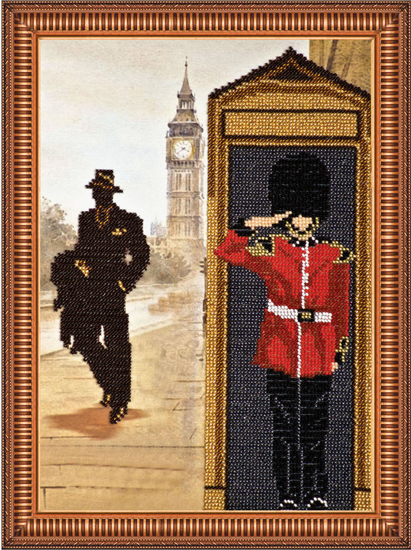 DIY Bead Embroidery Kit "The London lifestyle – 2" 8.7"x12.6" / 22.0x32.0 cm