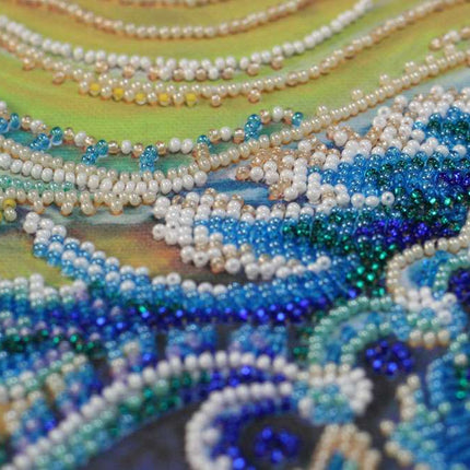 DIY Bead Embroidery Kit "Song of the Sea" 15.0"x9.8" / 38.0x25.0 cm