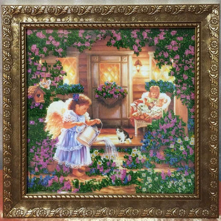 DIY Bead Embroidery Kit "Angels" 12.6"x12.6" / 32.0x32.0 cm