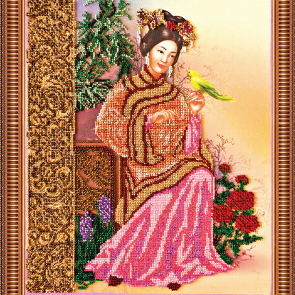 DIY Bead Embroidery Kit "Emperor's garden" 12.6"x15.6" / 32.0x39.5 cm