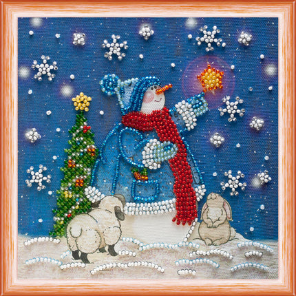 DIY Bead Embroidery Kit "Fairy night"  5.9"x5.9" / 15.0x15.0 cm