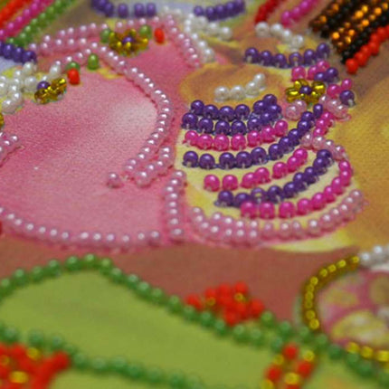 DIY Bead Embroidery Kit "On a walk"  5.9"x5.9" / 15.0x15.0 cm