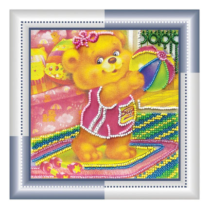 DIY Bead Embroidery Kit "Morning exercise"  5.9"x5.9" / 15.0x15.0 cm
