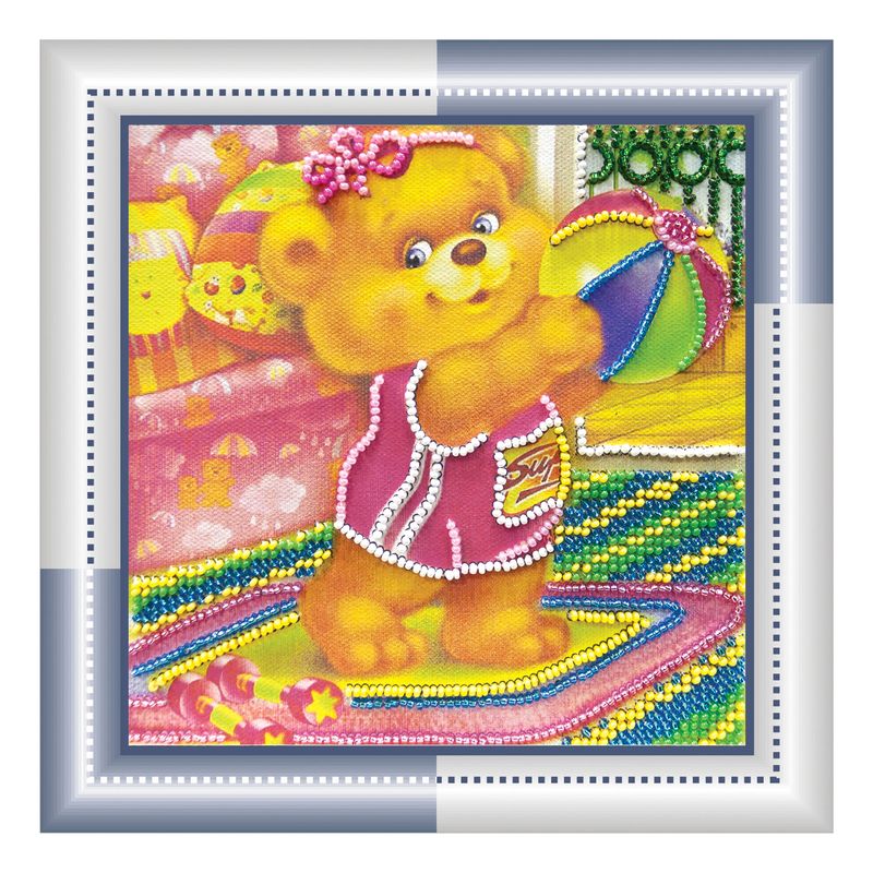 DIY Bead Embroidery Kit "Morning exercise"  5.9"x5.9" / 15.0x15.0 cm