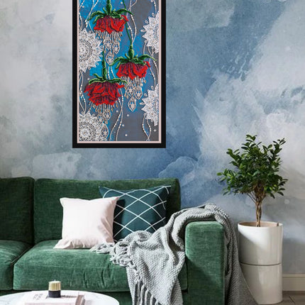 DIY Bead Embroidery Kit "Night flowers" 9.8"x17.7" / 25.0x45.0 cm