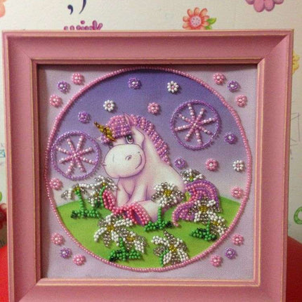 DIY Bead Embroidery Kit "Pony"  5.9"x5.9" / 15.0x15.0 cm