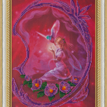 DIY Bead Embroidery Kit "Fairy" 10.8"x15.7" / 27.5x40.0 cm